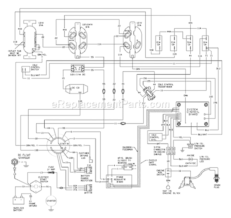 Page E Diagram and Parts List for 1470-0  Briggs and Stratton Generator